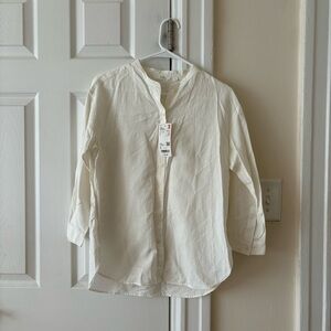 NWT white linen blouse in small